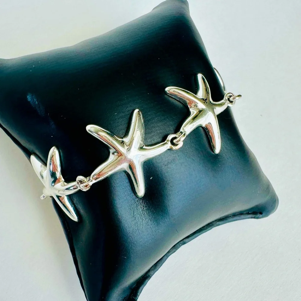 Starfish Ocean Silver-Tone Bracelet w Magnetic Clasp